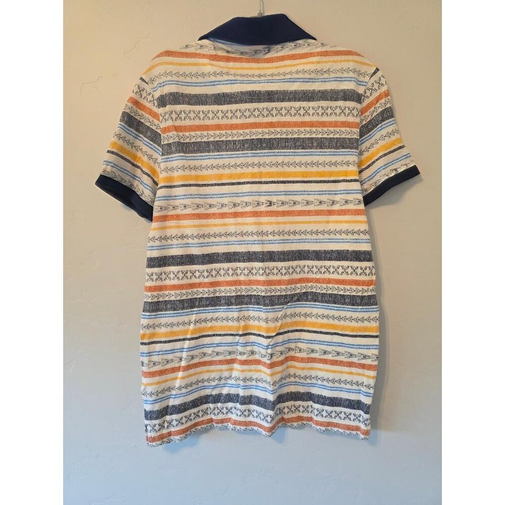 Hollister California Striped Polo Shirt Men's Medium Surf Aztec - Picture 2 of 6
